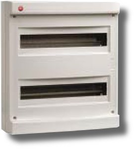 Щиток настенный ДКС Щиток настенный без дверцы 36 модулей IP40 серый (83636)