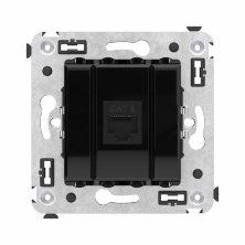 Розетка RJ-45 в стену, кат.5E, Avanti, одинарная, черный квадрат (4402693)