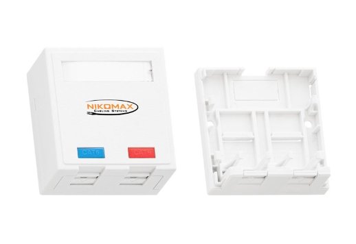 Корпус настенной розетки NIKOMAX NMC-MB2P-ST-WT