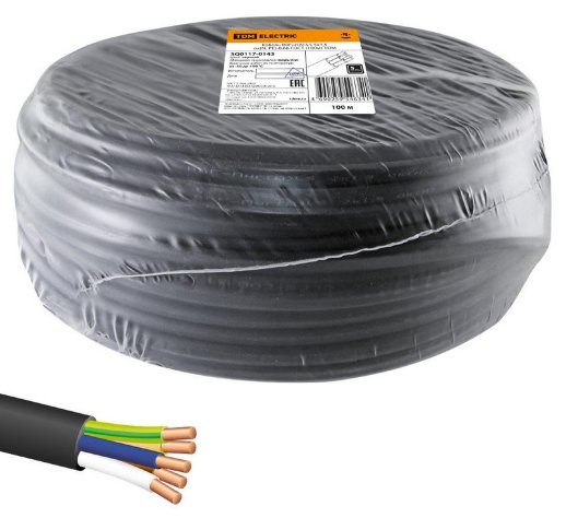 Кабель силовой огнестойкий, не распространяющий горение, с низким дымо- и газовыделением РЭМЗ г.Рыбинск ВВГнг(А)-FRLS 5х1,5 ок(N, PE)-0,66 ГОСТ