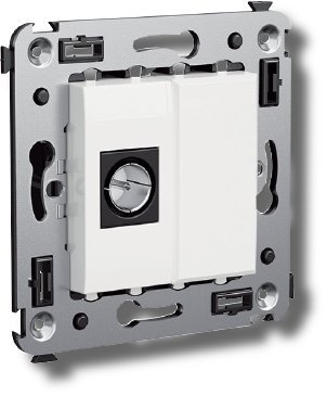 Розетка TV ДКС Розетка TV в стену, проходная Avanti белое облако (4400513)