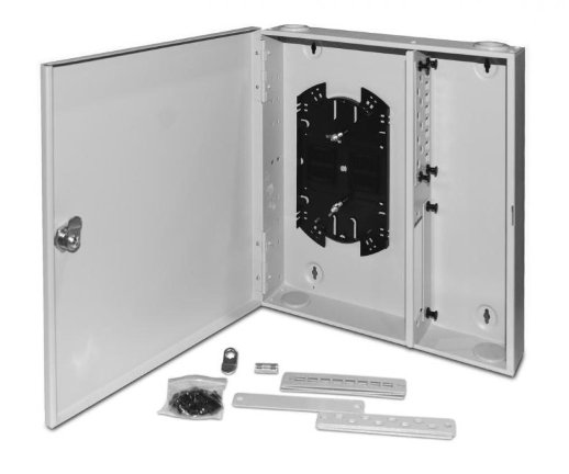 Кросс оптический настенный Hyperline FO-WBX-4xSLT-W140H42-32UN-GY