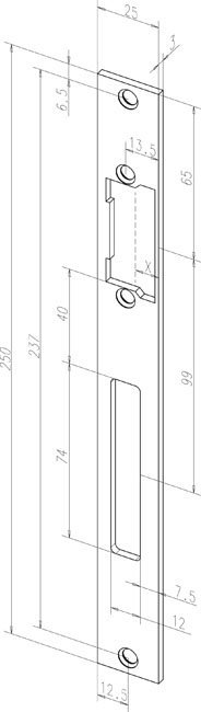 Планка, плоская, длинная Eff-Eff Eff-Eff HZ(691 35) (-------69135-01) лицевая панель 250х25 мм