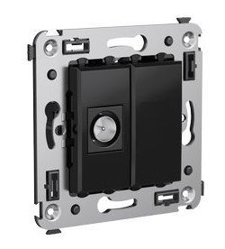 Розетка TV ДКС Розетка TV в стену, оконечная Avanti черный квадрат (4402503)