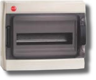 Щиток настенный ДКС Щиток настенный с дверцей 12 модулей IP65 серый (85612)