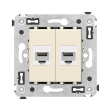 Розетка RJ-45 в стену, кат.5E, Avanti, двойная, ванильная дымка (4405664)