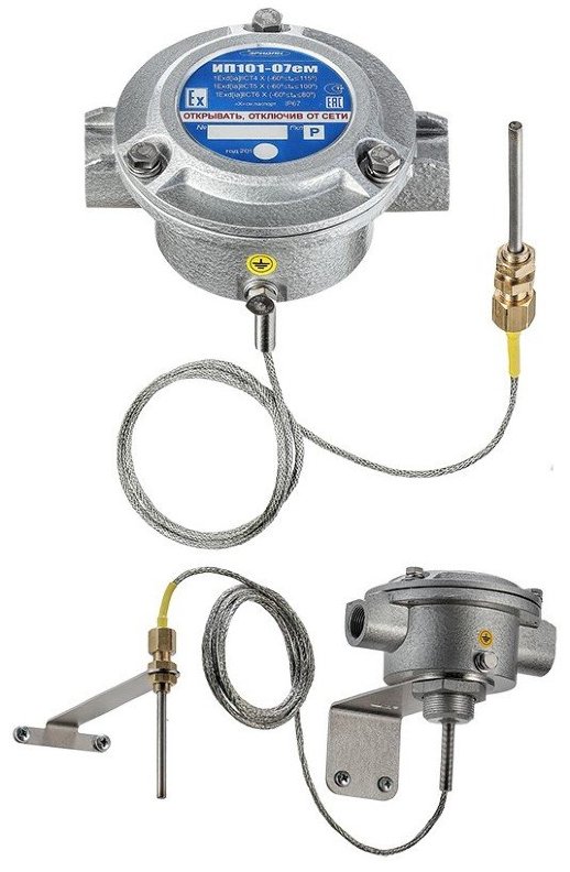 Извещатель пожарный тепловой максимальный взрывозащищенный Эридан ИП 101-07ем (компл.05), ШТ1/2"+ОЭ, класс D (99-115)°С