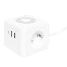 Удлинитель 'Куб' 2 гнезда 2USB 2,4А+Type C + Ночник 1,3 метра 1мм2