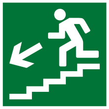 Плёнка (Е-14) направление к эвакуационному выходу по лестнице вниз (налево) (200х200)