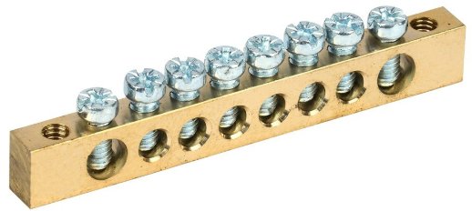 Шина PEN земля-ноль на DIN-рейку IEK Шина PEN "земля-ноль" 6х9мм 8/2 (YNN11-08-100)