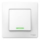 Переключатель 1-клавишный скрытой установки BLANCA, с подсветкой, белый (BLNVS010611)
