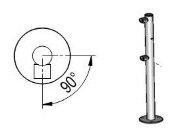 Стойка ограждения OXGARD Praktika Стойка ограждения c отверстием под фиксатор L- образная (2муфты слева)