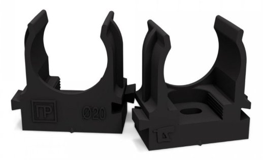 Крепеж-клипса для монтажного пистолета D=20 черная (Промрукав) в п/э (100 шт) (PR13.0406)