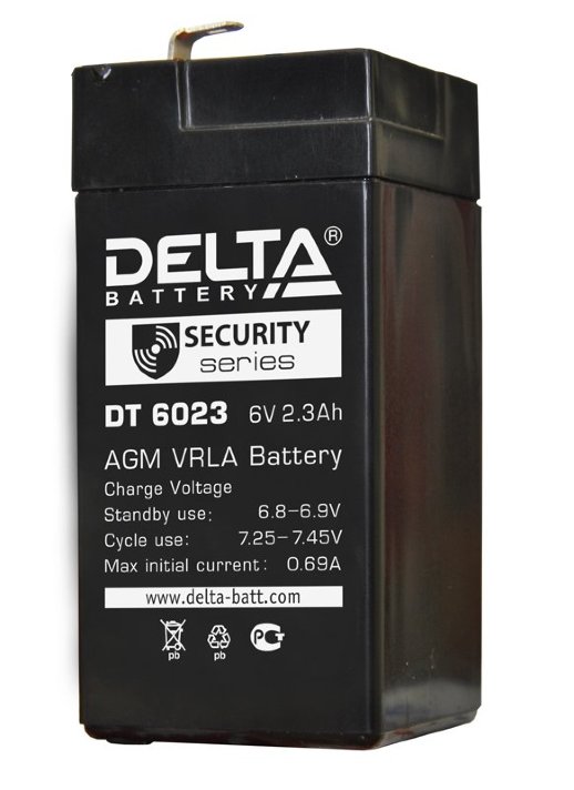 Аккумулятор герметичный свинцово-кислотный Delta Delta DT 6023 (75мм)