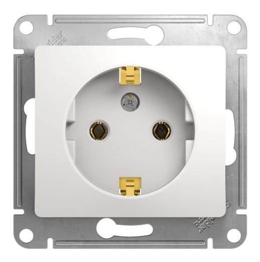 Розетка 1-м СП Glossa 16А IP20, механизм белый (GSL000143)