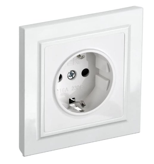 Розетка с з/к РСР14-1-0-БрБ белый BRITE (BR-R14-16-K01-F)