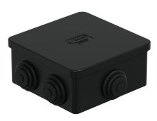 Коробка JBS080 85х85х40, 6 вых, IP44, черная (44006BL-1)