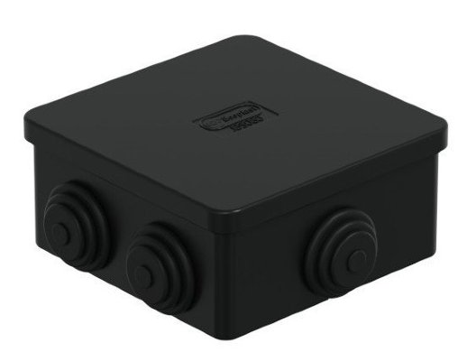 Коробка JBS080 85х85х40, 6 вых, IP44, черная (44006BL-1)