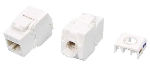 Вставка Keystone Jack RJ-45 Hyperline KJ8-8P8C-C6-180-TLS-WH