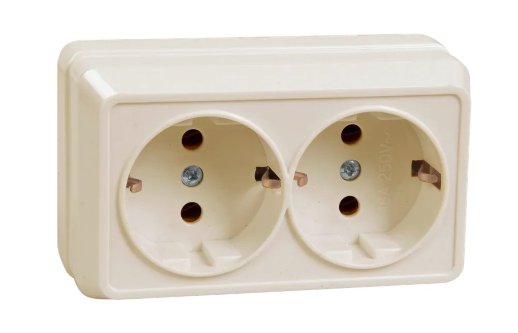 Розетка РС22-3-ОКм 2 местная с з/к кремовая (ERO21-K33-16-DC)