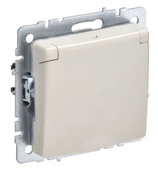 Розетка с з/к РСбш10-3-БрКр бежевый BRITE (BR-R16-16-K10)