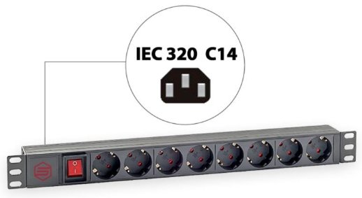 Блок розеток 19" SYSMATRIX PD 0802.000 (291s)