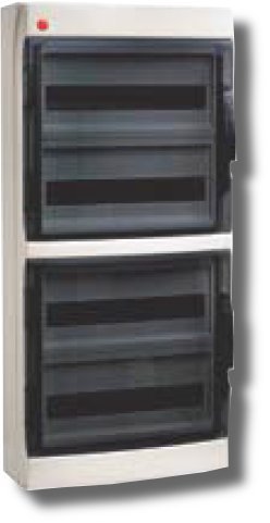 Щиток настенный ДКС Щиток настенный с дверцей 72 модуля IP65 серый (85672)