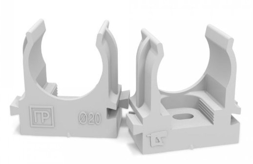 Крепеж-клипса для монтажного пистолета D=20 серая (Промрукав) в п/э (100 шт) (PR13.0402)