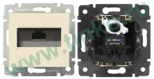 Розетка Valena 1xRJ45 Cat.6, слоновая кость (774146)