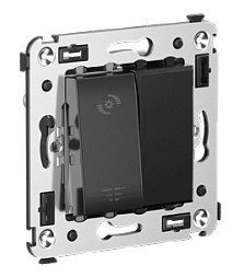 Диммер кнопочный ДКС Диммер кнопочный в стену Avanti черный квадрат (4402343)