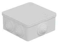 Коробка JBS101 100х100х55, 6 вых., IP55, белая (44037W-1)