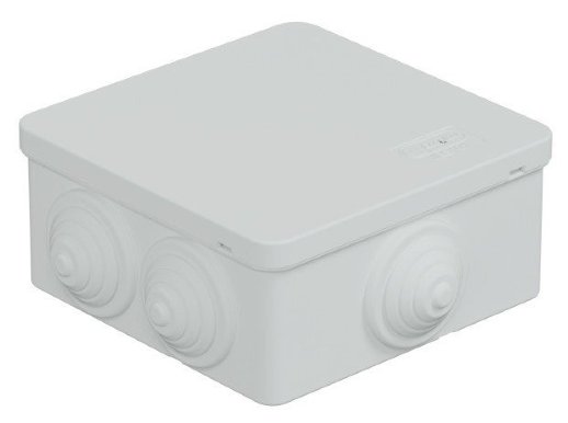 Коробка JBS101 100х100х55, 6 вых., IP55, белая (44037W-1)