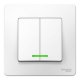 Выключатель 2-клавишный скрытой установки BLANCA, с подсветкой, белый (BLNVS010511)