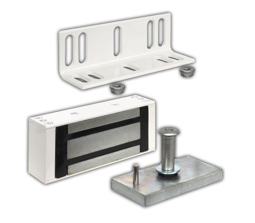 Замок электромагнитный Олевс М1-200 с уголком (белый)