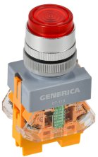 Кнопка D7-11D d=22мм красная GENERICA (BBT50-11D-3-12-K04-G)
