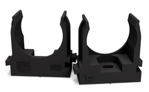 Крепеж-клипса для монтажного пистолета D=25 черная (Промрукав) в п/э (100 шт) (PR13.0407)