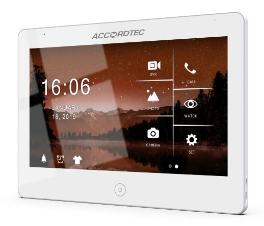 Монитор домофона цветной с функцией «свободные руки» AccordTec AT-VD A101 C/SD WH