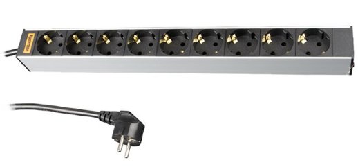 Блок розеток 19" Hyperline SHT19-9SH-2.5EU