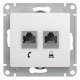 Розетка RJ11+RJ45 Glossa двойная, кат. 5Е, белый (GSL000185)