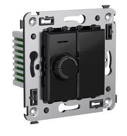 Диммер поворотный ДКС Диммер поворотный в стену Avanti черный квадрат (4402133)