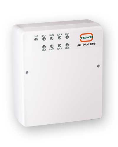 Прибор приемно-контрольный охранный ТЕКО Астра-712/8