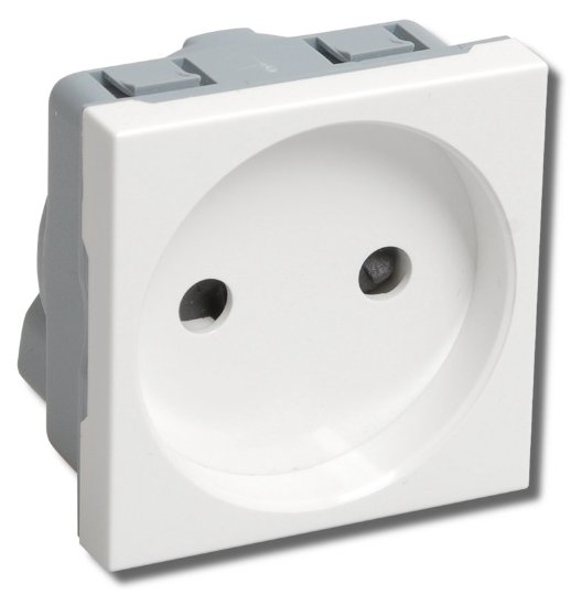 Розетка без заземляющего контакта 2 модуля "ПРАЙМЕР" IEK РКС-20-20-П-К белая (CKK-40D-RSB2-K01-K)