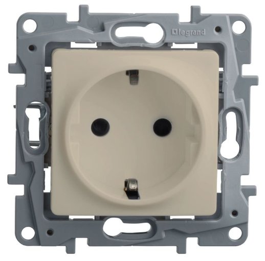 Розетка LegranD Розетка 2К+З ETIKA, слоновая кость (672321)