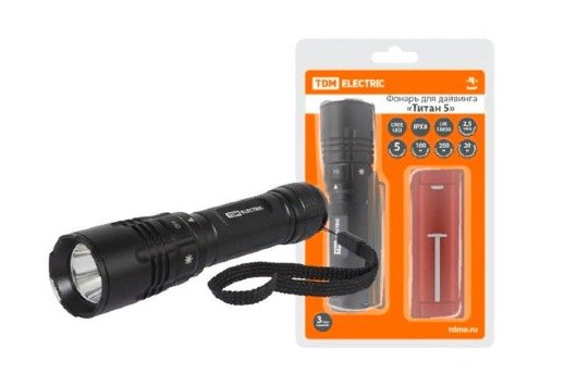 Фонарь TDM ЕLECTRIC Фонарь «Титан 5» для дайвинга, 10Вт, 2600мА*ч (SQ0350-0065)