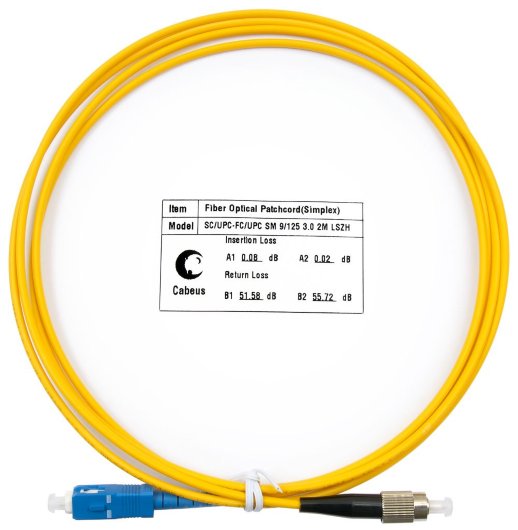 Патч-корд оптический CABEUS FOP(s)-9-SC-FC-1m (7380c)