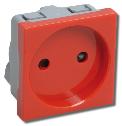 Розетка без заземляющего контакта 2 модуля "ПРАЙМЕР" IEK РКС-20-22-П-К красная (CKK-40D-RSK2-K04-K)