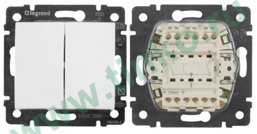 Выключатель Valena 2кл., 10АХ, 250В, белый (774405)