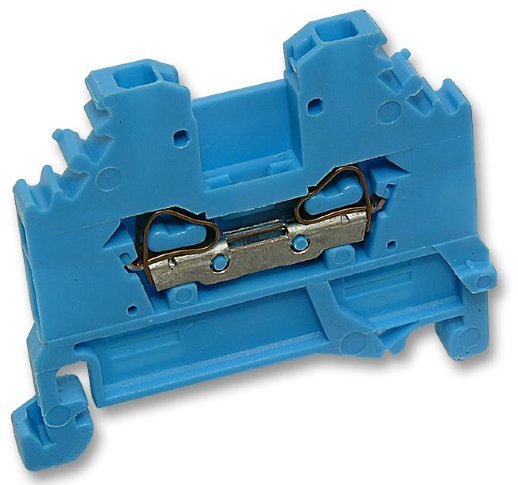 Клемма проходная на DIN-рейку WAGO WAGO 279-104 клемма 2-проводная с боковым подключение, синяя
