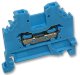 Клемма проходная на DIN-рейку WAGO WAGO 279-104 клемма 2-проводная с боковым подключение, синяя