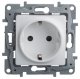 Розетка LegranD Розетка 2К+З со шторками ETIKA, белая (672222)